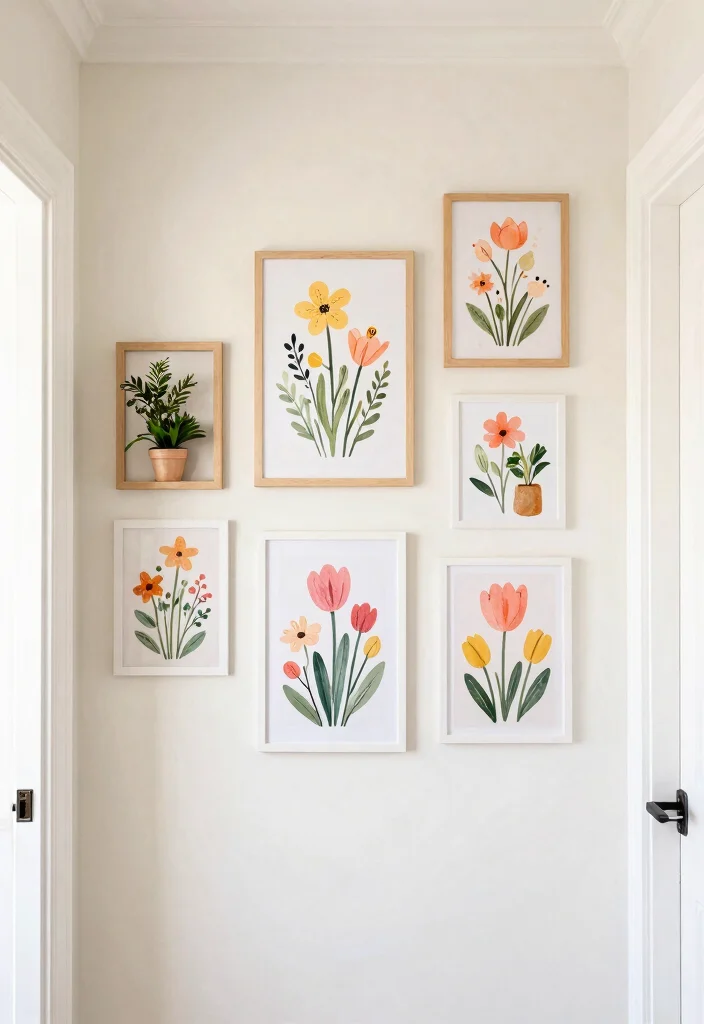 15 Farmhouse Gallery Wall Ideas That Work in Small Hallways - 13. Seasonal Swaps for Freshness 1