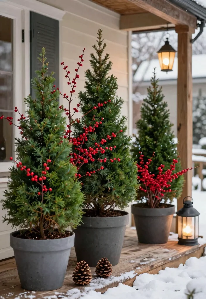15 Holiday Porch Pots That Survive Freezing Temps - 1. Evergreen Elegance 1