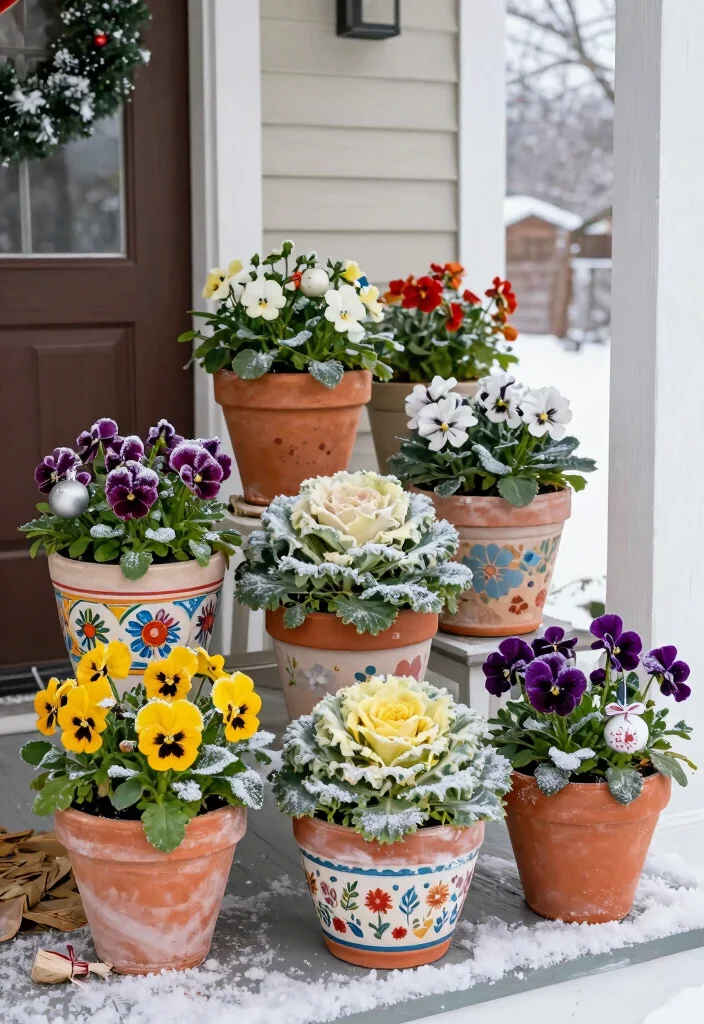 15 Holiday Porch Pots That Survive Freezing Temps - 2. Frost-Resistant Flowers 1