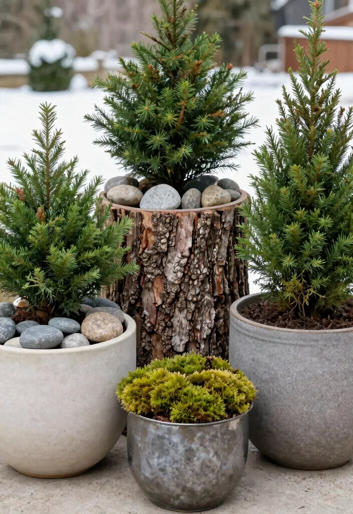 15 Holiday Porch Pots That Survive Freezing Temps - 7. Layered Textures for Depth 1