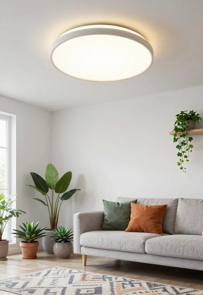 15 Living Room Ceiling Lights That Work in Low-Ceiling Spaces - 1. Sleek Flush Mounts 1
