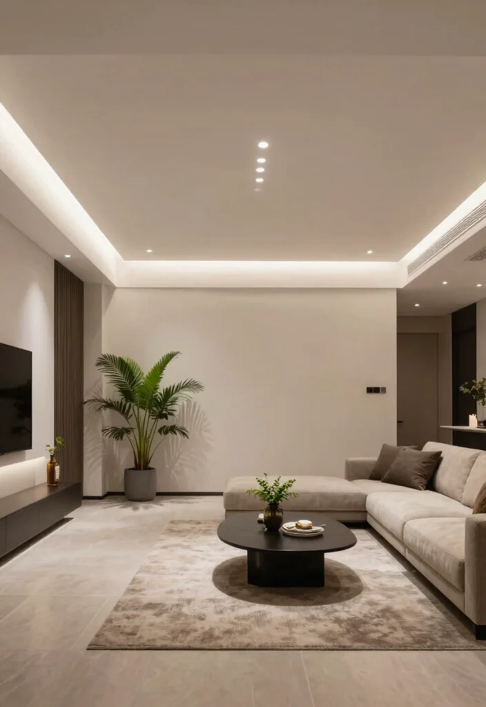 15 Living Room Ceiling Lights That Work in Low-Ceiling Spaces - 15. Recessed Lighting for a Minimalist Look 1