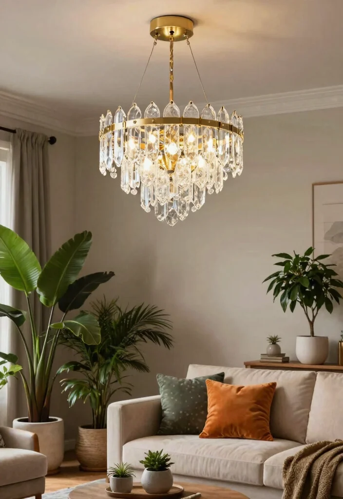 15 Living Room Ceiling Lights That Work in Low-Ceiling Spaces - 6. Compact Chandeliers 1