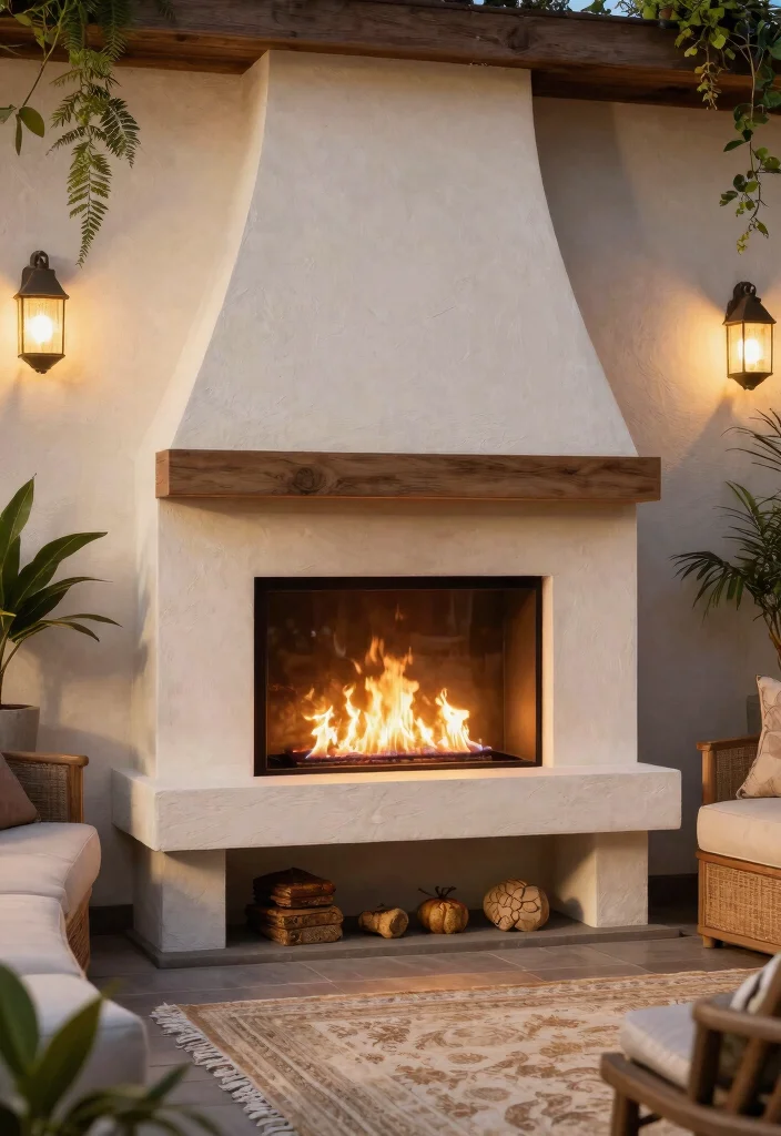 15 Modern Outdoor Fireplace Ideas for Small Patios and Tight Spaces - 4. Wall-Mounted Outdoor Fireplace 1