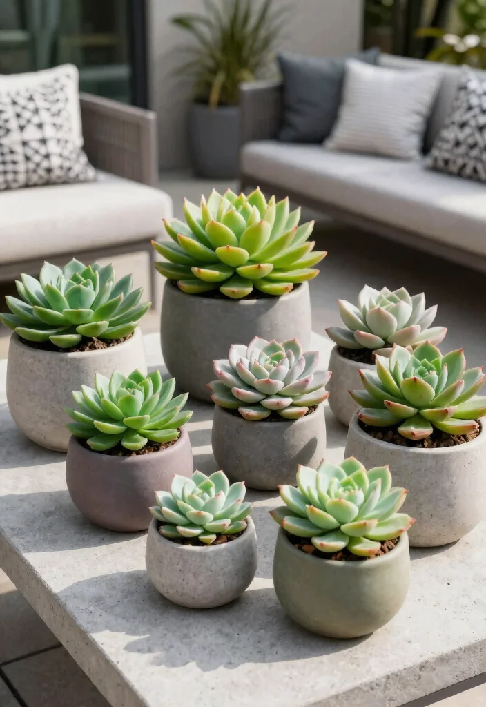 15 Outdoor Fake Flower Pot Ideas That Actually Look Real - 13. Faux Succulent Planters 1