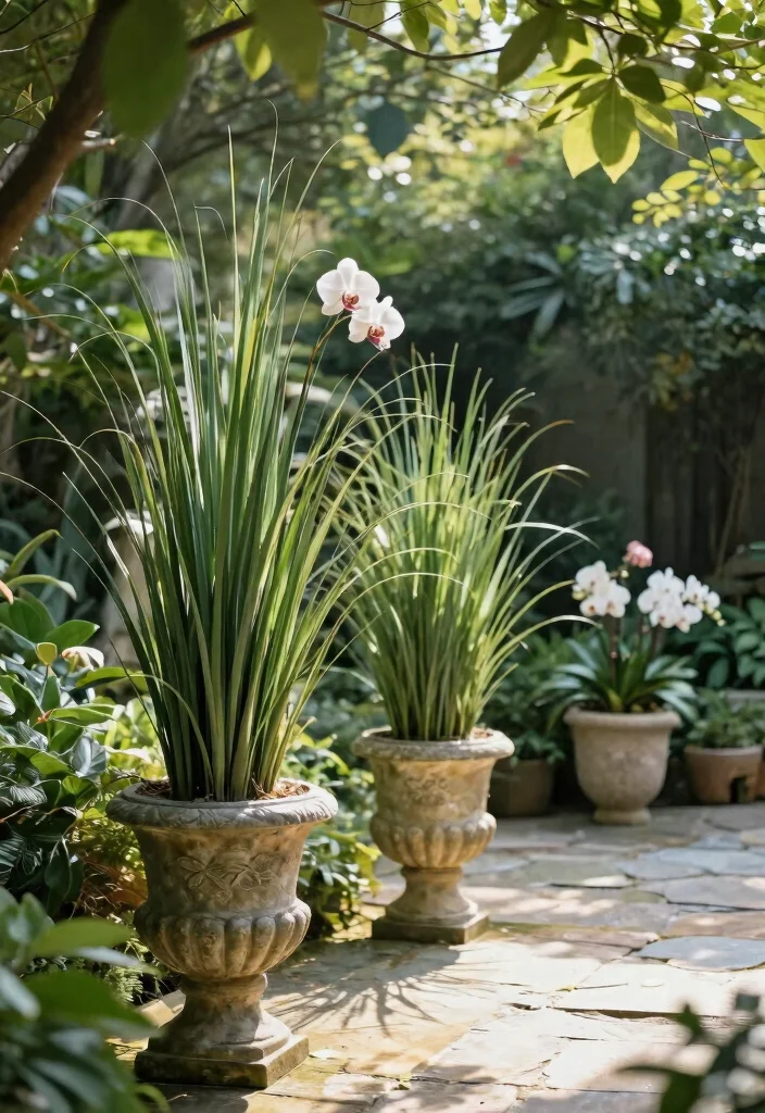 15 Outdoor Fake Flower Pot Ideas That Actually Look Real - 5. Elegant Stone Containers 1