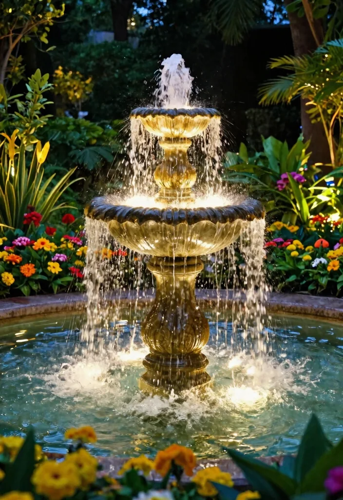 15 Outdoor Lighting Ideas That Operate Without Trenching New Wire - 11. Solar Fountain Lights for Water Features 1