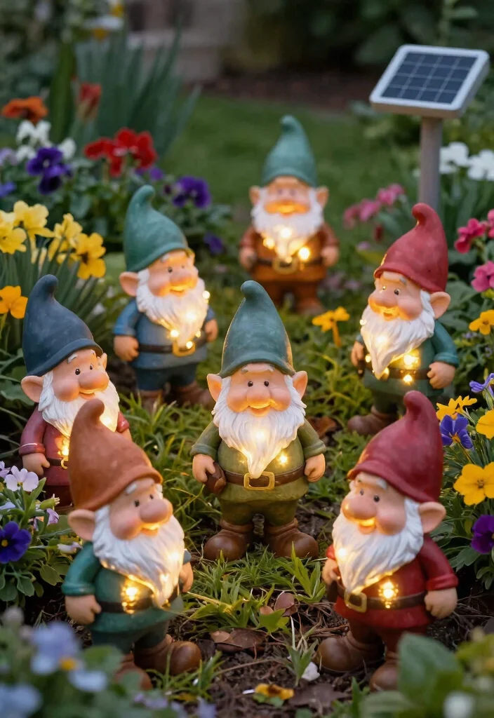 15 Outdoor Lighting Ideas That Operate Without Trenching New Wire - 12. Solar Garden Gnomes with Lights 1
