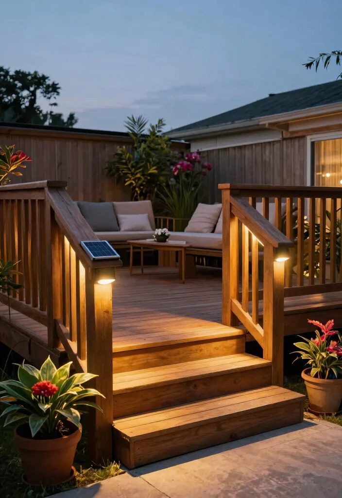 15 Outdoor Lighting Ideas That Operate Without Trenching New Wire - 8. Solar Deck Lights for Elevated Spaces 1