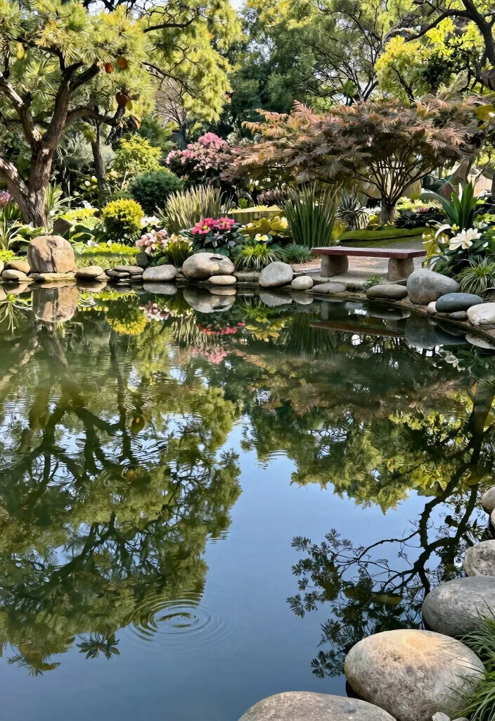 15 Small Backyard Pond Ideas That Don't Need Electric Pumps - 10. The Peaceful Reflection Pond 1