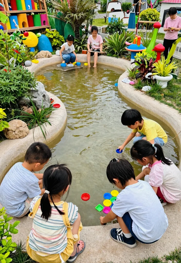 15 Small Backyard Pond Ideas That Don't Need Electric Pumps - 14. The Family-Friendly Pond 1