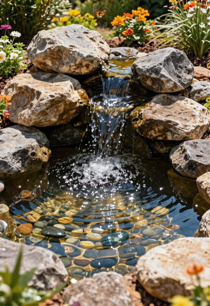 15 Small Backyard Pond Ideas That Don't Need Electric Pumps - 3. The Rock Garden Pond 1