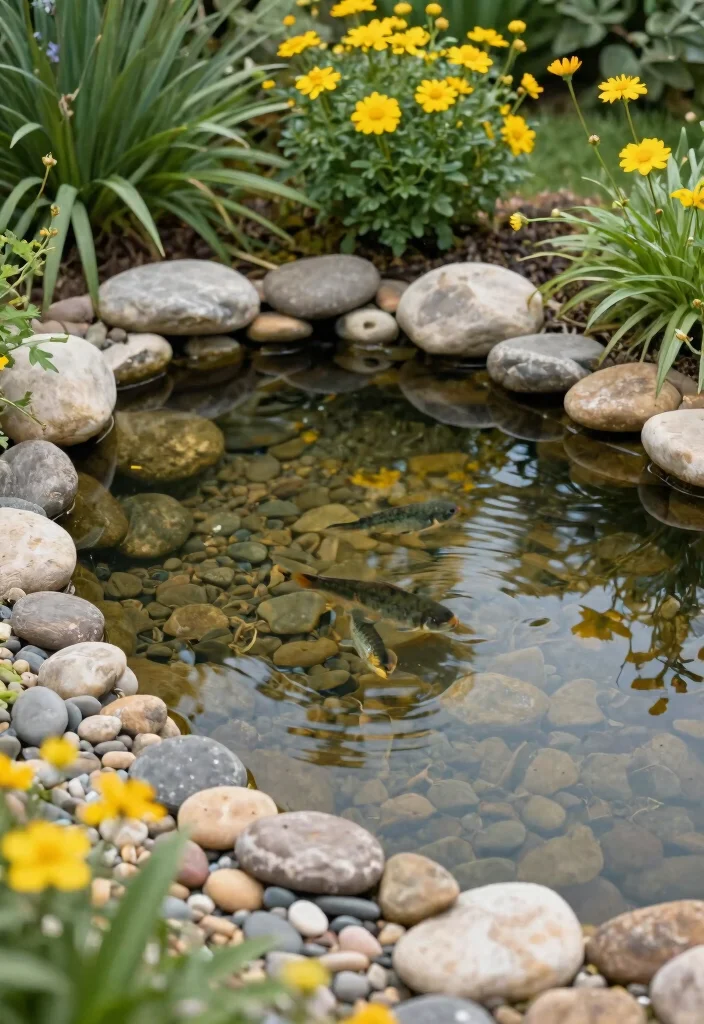 15 Small Backyard Pond Ideas That Don't Need Electric Pumps - 5. Pebble Beach Pond 1