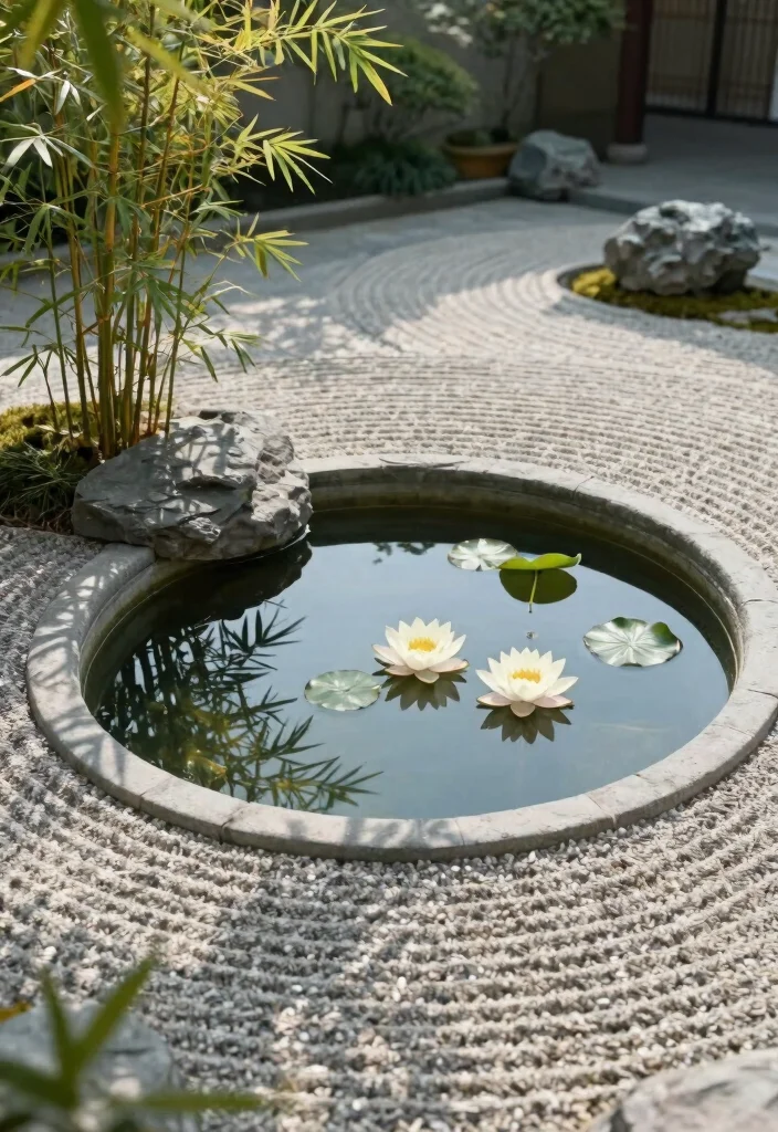 15 Small Backyard Pond Ideas That Don't Need Electric Pumps - 8. The Zen Garden Pond 1