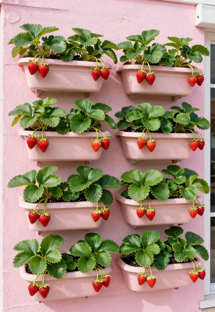 15 Strawberry Planter Concepts That Prevent Rot and Maximize Yield - 5. Vertical Wall Garden 1