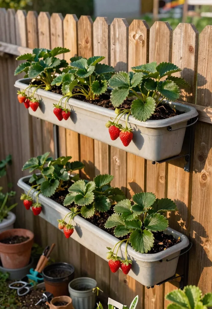 15 Strawberry Planter Concepts That Prevent Rot and Maximize Yield - 8. Gutter Garden Planter 1