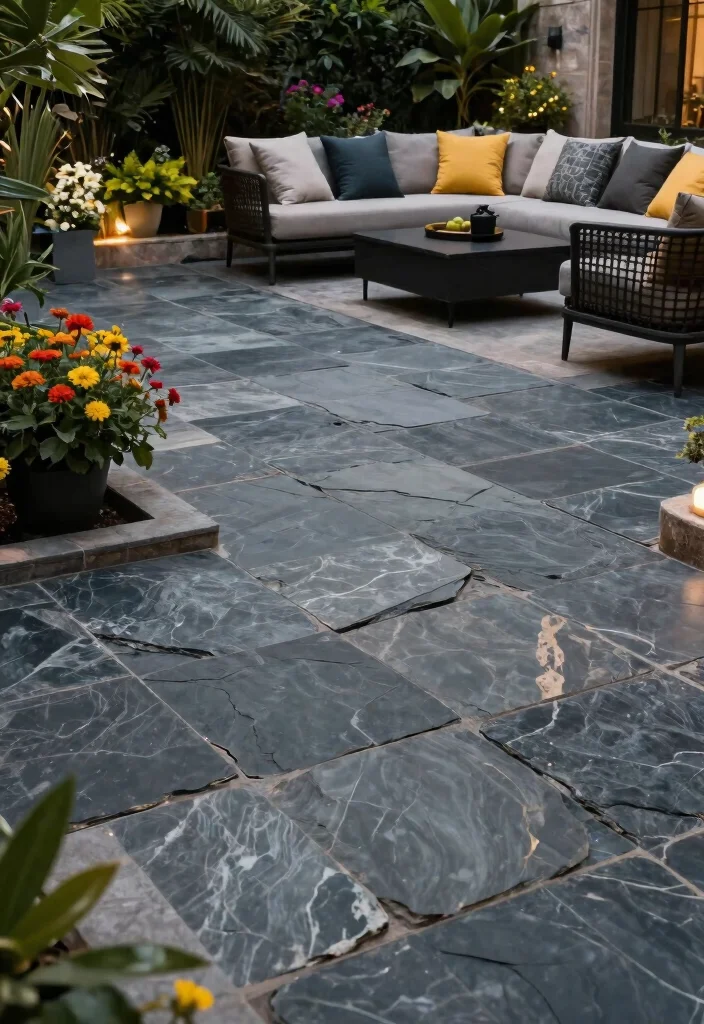 15 Terrace Tile Concepts That Don't Crack in Freeze-Thaw Cycles - 11. Slate Tiles 1
