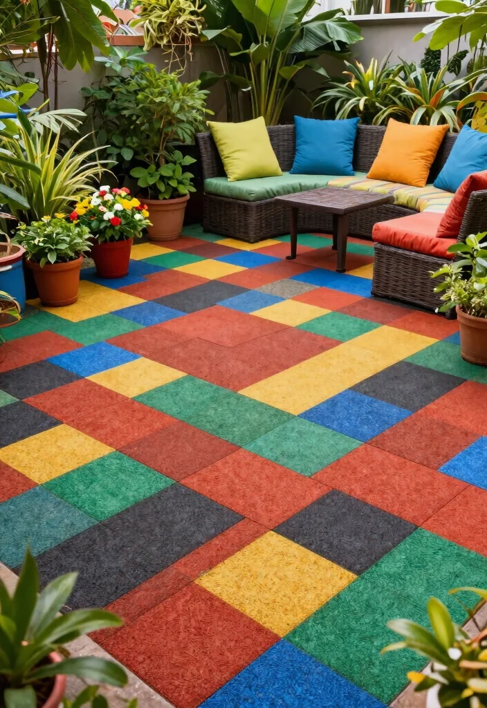 15 Terrace Tile Concepts That Don't Crack in Freeze-Thaw Cycles - 2. Recycled Rubber Tiles 1