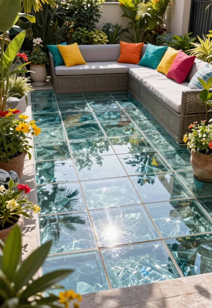 15 Terrace Tile Concepts That Don't Crack in Freeze-Thaw Cycles - 7. Glass Tiles 1