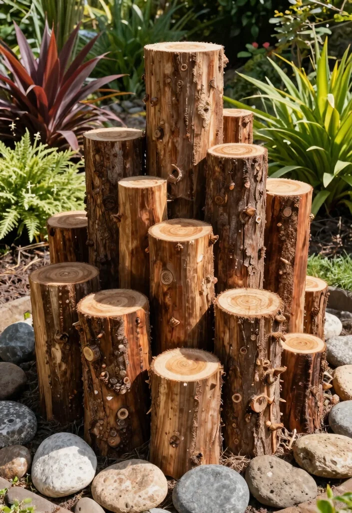 15 Wood Storage Outdoor Ideas That Keep Firewood Dry and Off the Ground - 12. Decorative Wood Pile 1