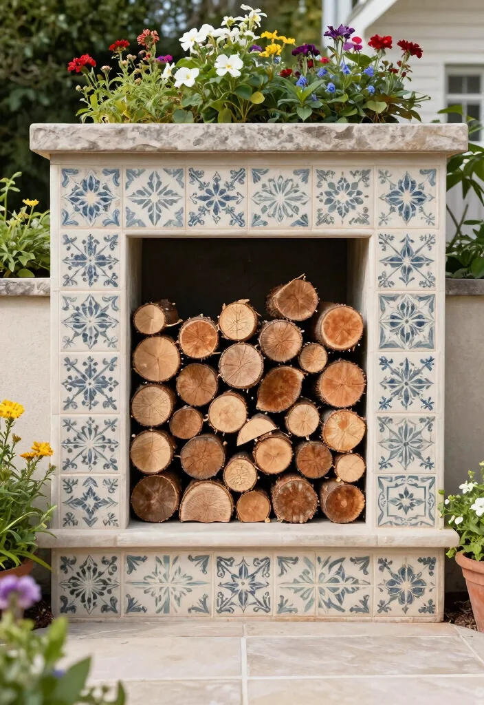 15 Wood Storage Outdoor Ideas That Keep Firewood Dry and Off the Ground - 13. Built-in Firewood Nook 1