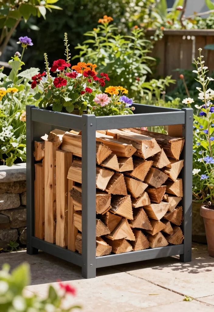 15 Wood Storage Outdoor Ideas That Keep Firewood Dry and Off the Ground - 7. Container Wood Storage 1