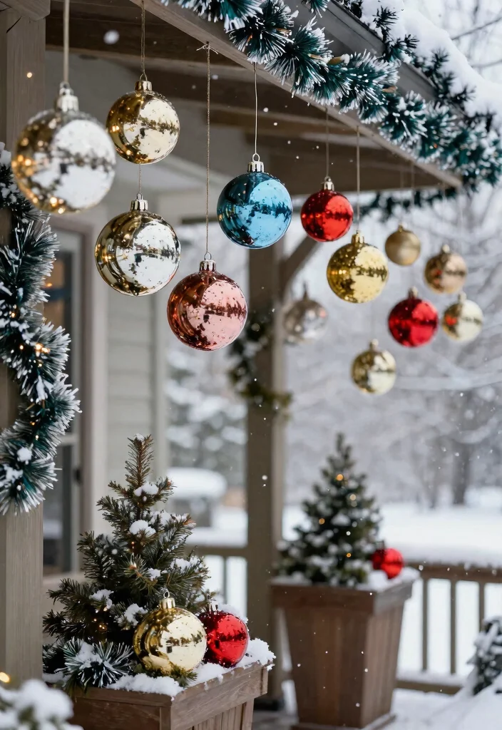 15 Xmas Porch Decor Ideas That Survive Weather Through New Year - 3. Durable Holiday Ornaments 1