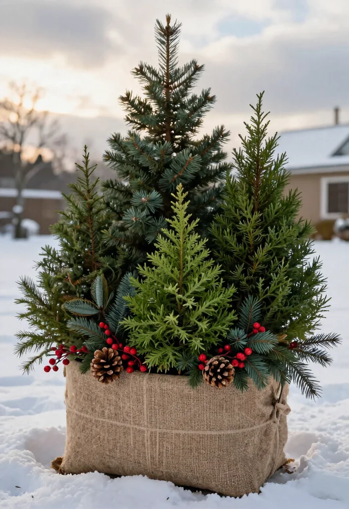 18 Christmas Planter Ideas That Stay Festive Through Freeze and Thaw - 1. Evergreen Elegance 1