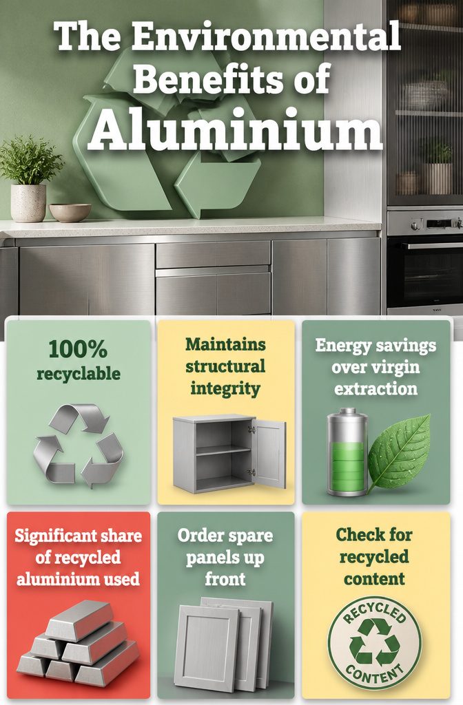Information image highlighting the environmental benefits of aluminium.